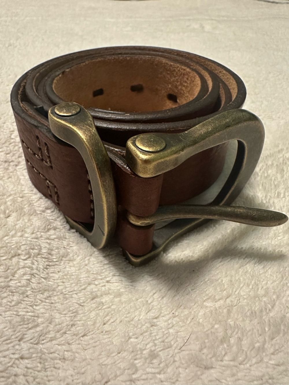 Orvis Mens Brown Grain Leather Outdoor Equestrian Work Western Belt 2BA5 Size 38
